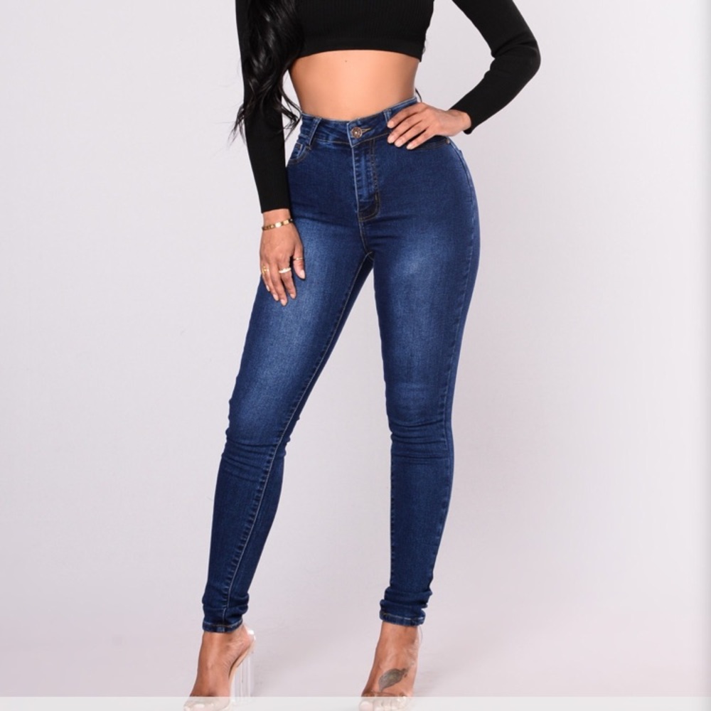 Fashion Nova Dark Wash High Rise Jeans